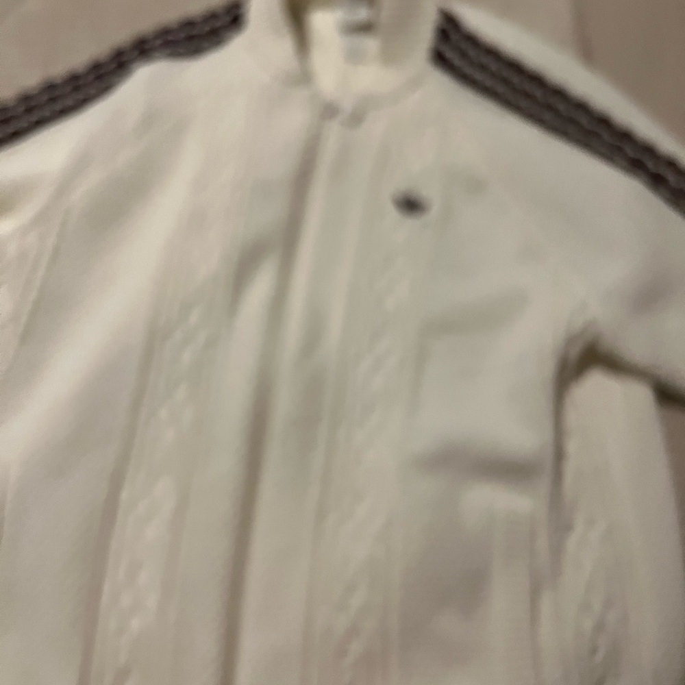 NWOT Adidas Women's Cream Cardigan with Burgundy Accents - Picture 7 of 15